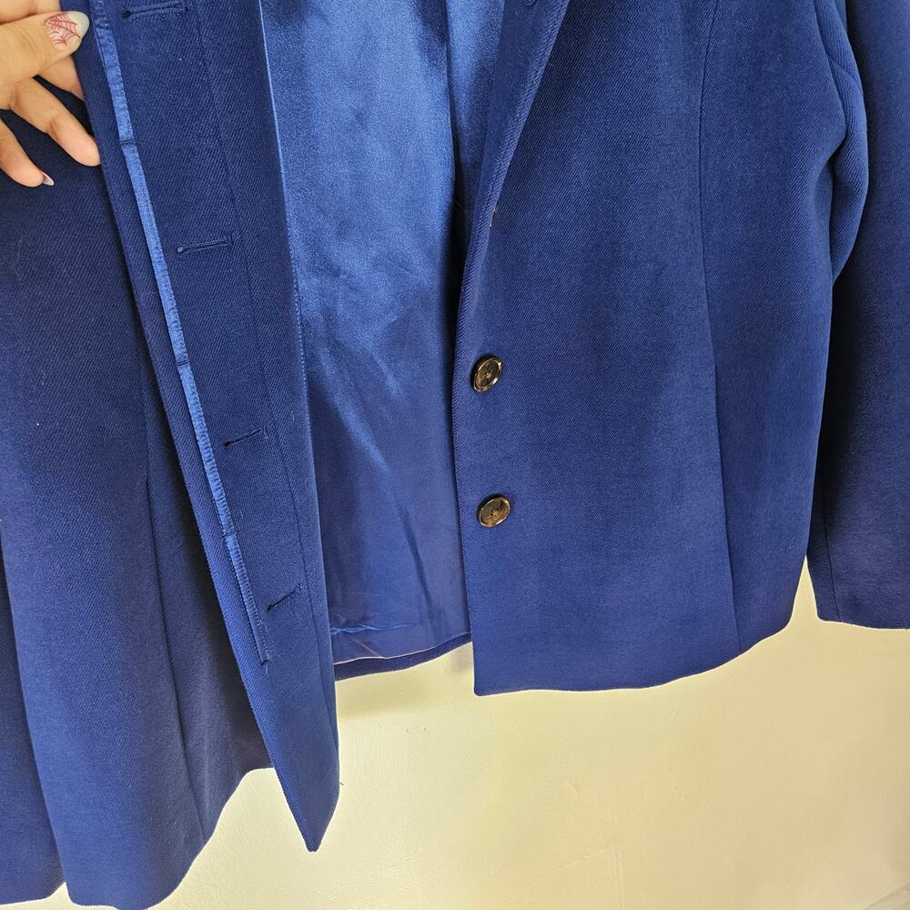 Lands' End Hidden Button Front Jacket Coat 15 Roy… - image 6